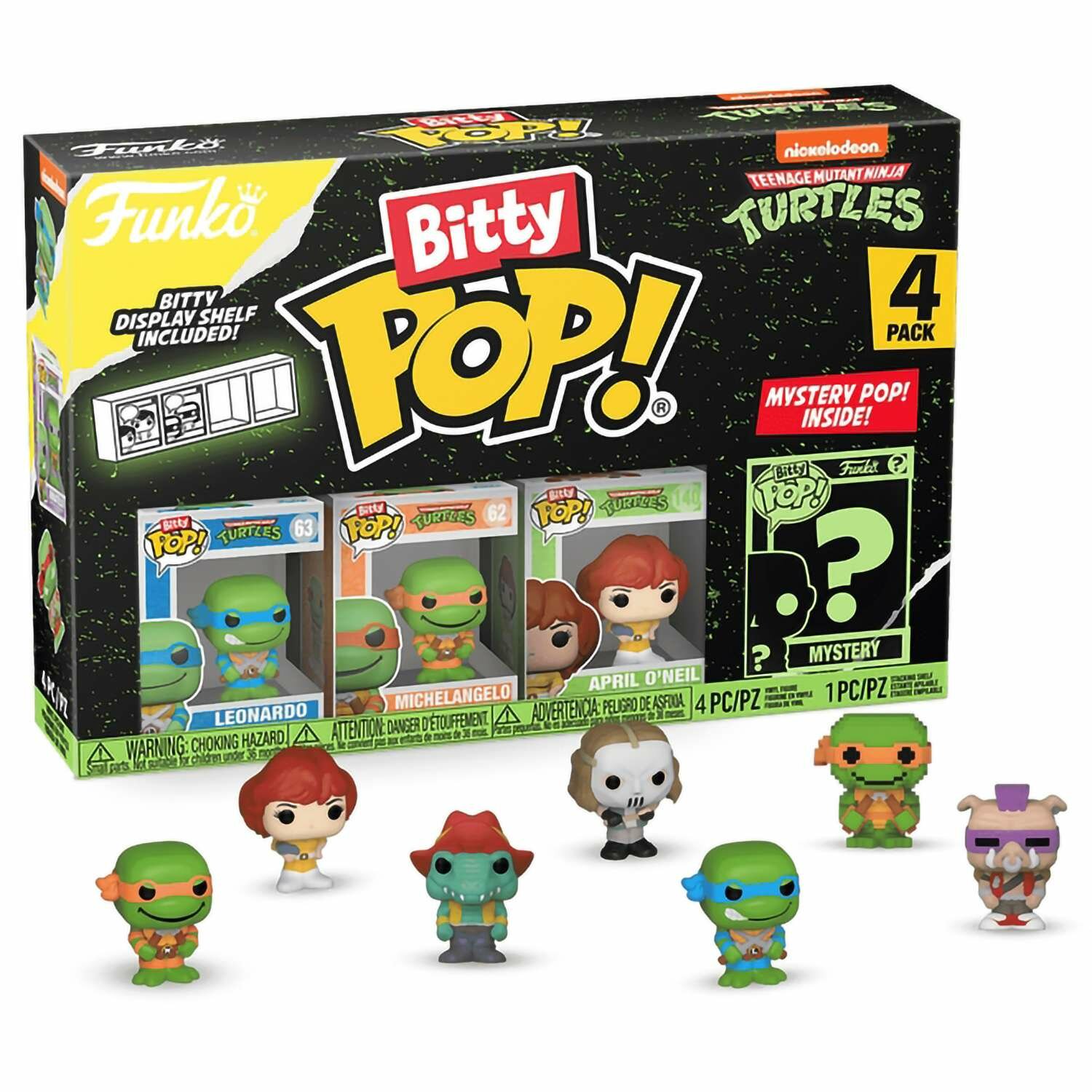 Фигурки Funko Bitty POP! TMNT S1 Leonardo+Michelangelo+April O’Neil+Mystery (1 of 4) 4PK 71507