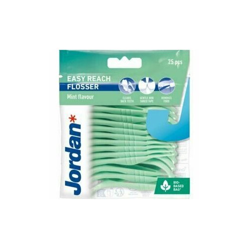 Межзубная нить флоссер Jordan Easy Reach Flosser на держателе с мятным вкусом 25 шт Из Финляндии 1399₽