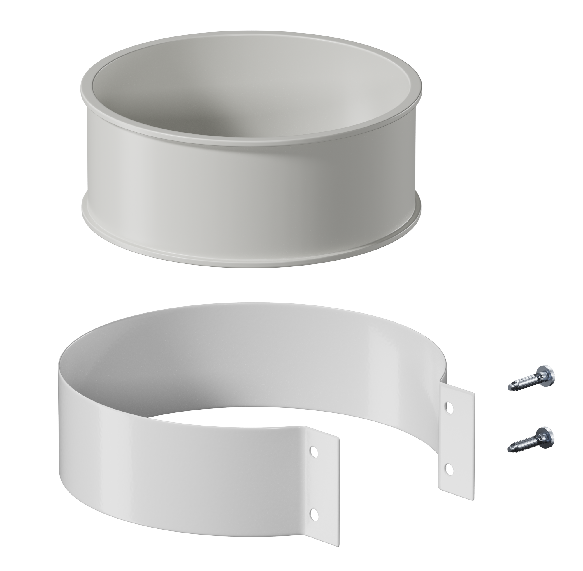 фото Хомут комплект D100 ( резиновый хомут, стальной гнутый, саморезы 2 штуки )