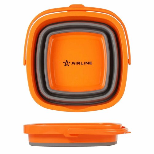 Ведро автомобильное складное 5 л AIRLINE серо-оранжевый 758₽