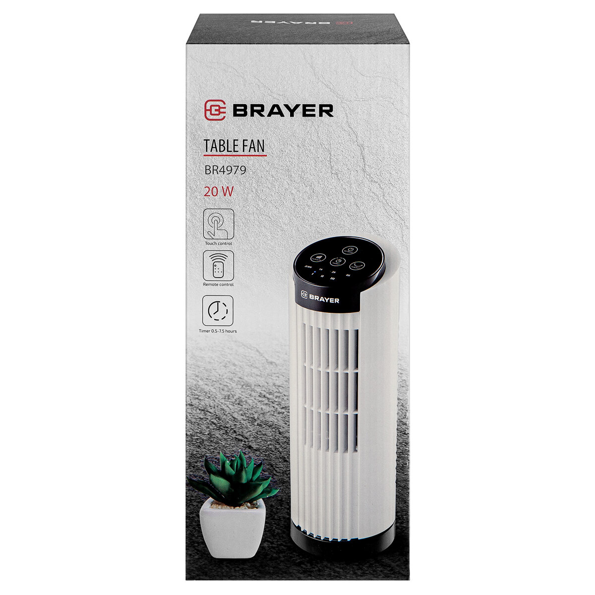 Настольный вентилятор BRAYER BR4979 вращение корпуса , пульт ДУ, таймер - фотография № 4