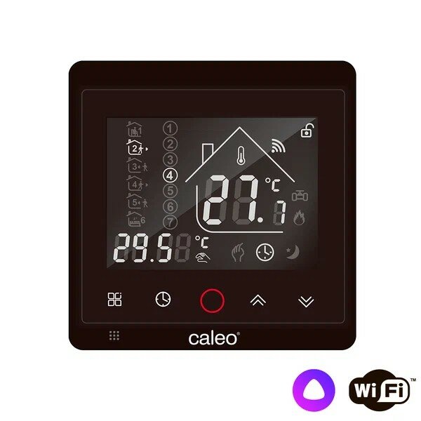 CALEO С936 Wi-Fi Lux / встраиваемый, цифровой, программируемый, 3,5 кВт, чёрный / Терморегулятор