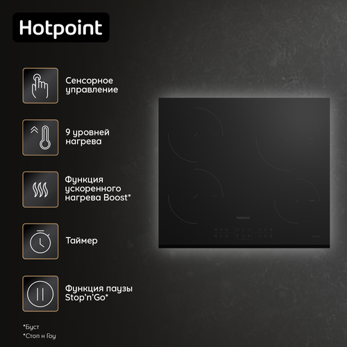 Индукционная варочная поверхность Hotpoint HB 1560S BF 60 см черный 41716₽
