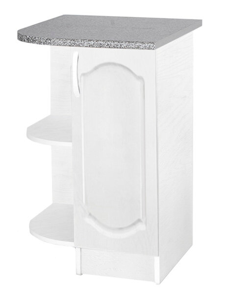 фото Стол торцевой 55 Ясень Белый фасад МДФ (левый) , столешница цвет (Дуб Вотан) SANTREK HOME