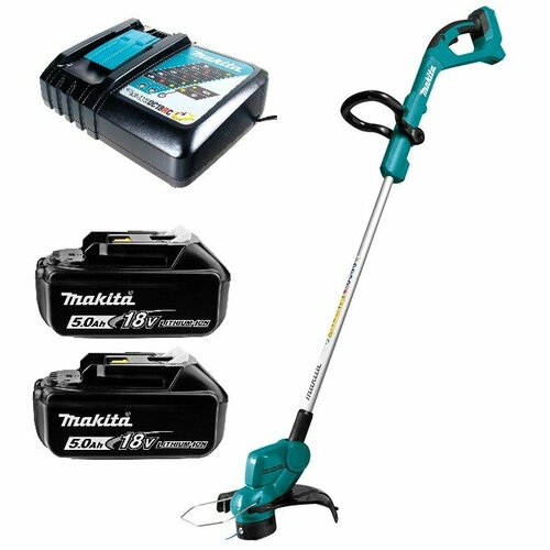 Аккумуляторный триммер Makita DUR193RT2 (18V, Li-Ion) (2х5Ач, з/у) триммер аккумуляторный 35см 550вт 36в li ion без акк и з у makita dur368az