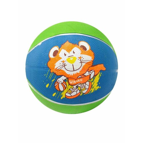 Мяч баскетбольный №3 мини 15 см Лев сине-зеленый 85305-KR4
