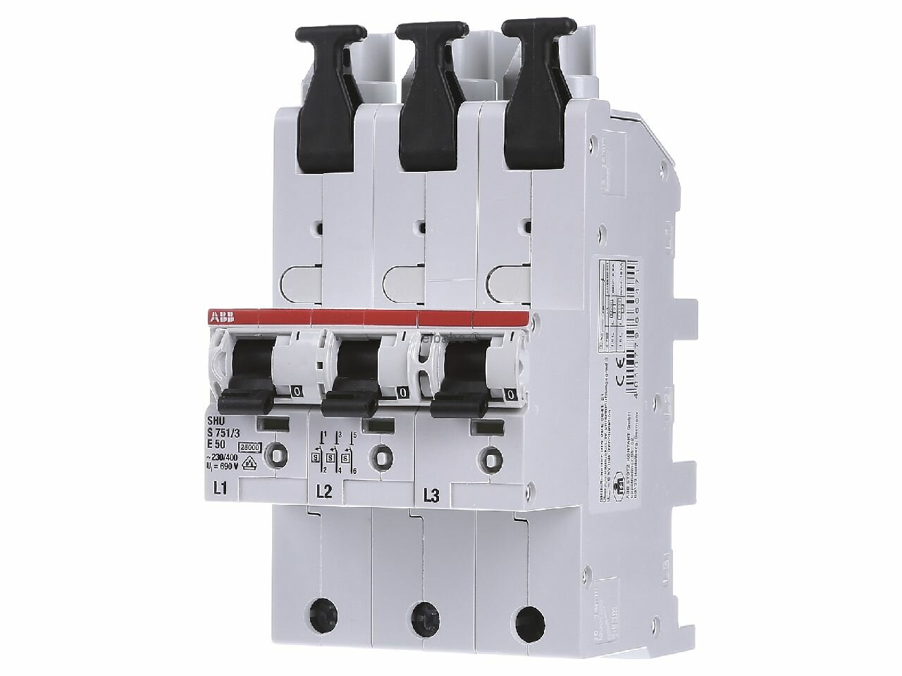 Селективный сетевой выключатель 3-р 50А S751/3-E50 – ABB – 2CDS781001R4502 – 4016779660471