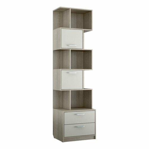 Стеллаж Калипсо 5902165430 мм Дуб СономаБежевый Династия 06032 деревянный для книг игрушек напольный лофт с ящиками 16154₽