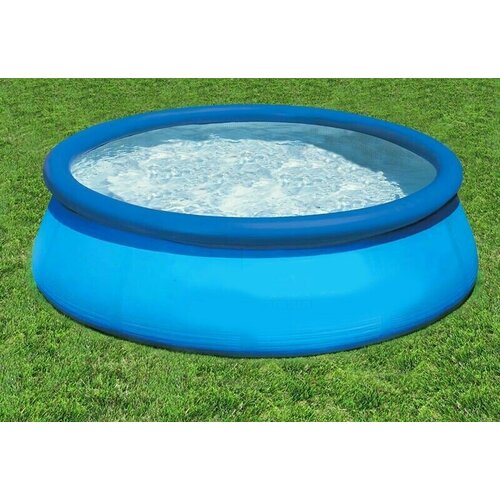Голубой бассейн 24461 см объемом 1942 л c надувным кольцом легко и быстро устанавливается процесс сборки и заполнение водой занимают 20 минут не требует специального ухода имеется сливной клапан Подходит для отдыха всей семьей на открытом воздухе 11521₽