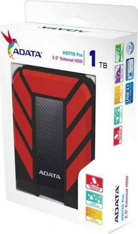 AHD710P-1TU31-CRD, Внешний жесткий диск 1TB A-DATA HD710 Pro, 2,5" , USB 3.2, красный