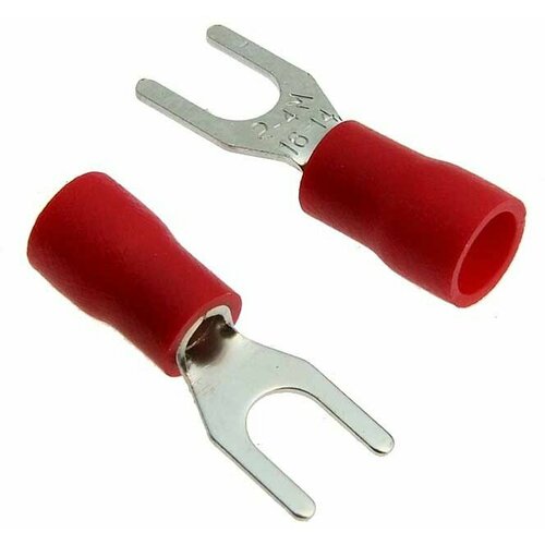 SVM2-4 red Наконечник кабельный вилочный изолированный SVM2-4 27 А 16-14 AWG красный латунь луженая 990₽