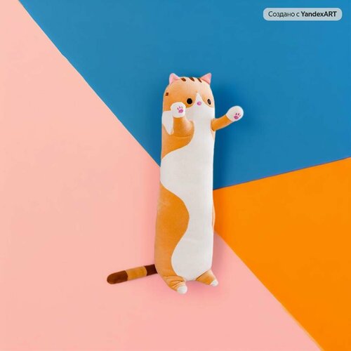 Игрушка-подушка Panawealth Inter Holdings длинный Кот-батон 70 см оранжевый 599₽