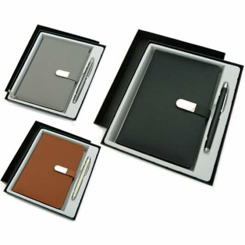 Набор подарочный DA-204 Записная книжка А5 100л клетка обложка твердая экокожа клапан на магните авт син ручка цвета ассорти в ккор 327711 1290₽