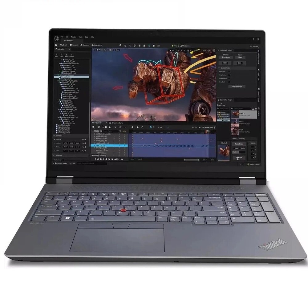 Ноутбук Lenovo ThinkPad P16 G2 21FBA06GCD, 16, IPS, Intel Core I7 13700HX 2.1ГГц, 16-Ядерный, 16ГБ DDR5, 1ТБ SSD, NVIDIA RTX A1000 - 6 ГБ, Windows 11 Professional