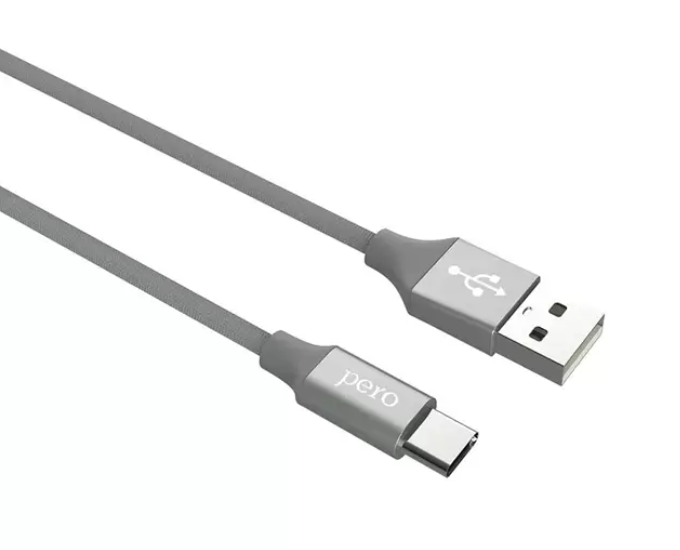 Кабель USB - Lightning PERO DC-02 1м серый (PRDC-028P1MGR)