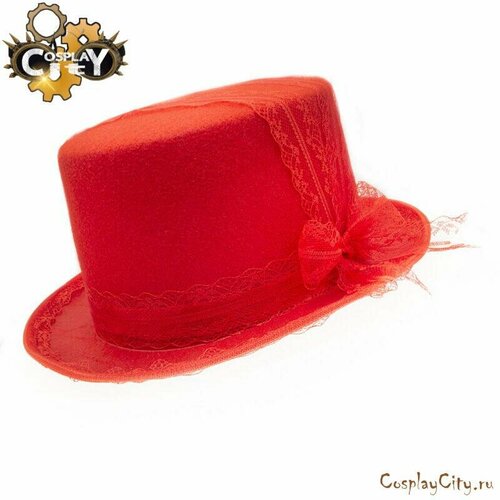 Женская карнавальная шляпа цилиндр красная СosplaYcitY. ru \SP60090-1\56