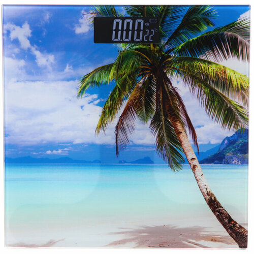 Весы напольные электронные «Пляж» 28*28*0,5 см (работает от 2хААА)