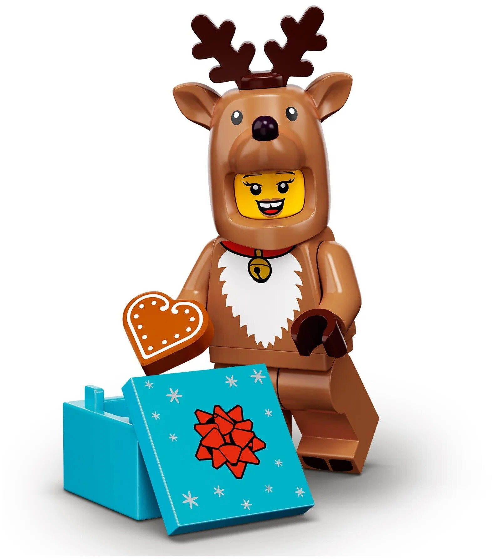 Минифигурка Лего 71034-4 : серия COLLECTABLE MINIFIGURES Lego 23 series ; Reindeer Costume (Девочка в костюме оленя) — фото 1
