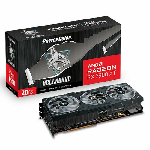 Видеокарта PowerColor RX 7900XT Hellhound 20GB GDDR6 320bit 3xDP HDMI 3FAN 107552₽