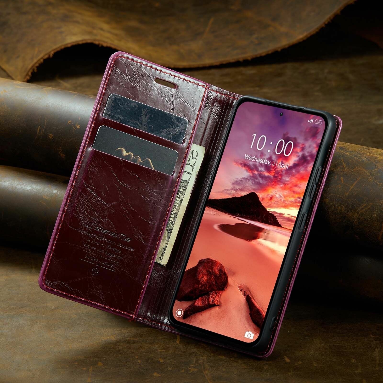 Электронные Книги Xiaomi Caseme Кожаный книжка чехол для Xiaomi Redmi Note 13 Pro Plus+ 5G /Сяоми Нот 13 Про + Редми Нот 13 Про 5G с визитницей из экокожи