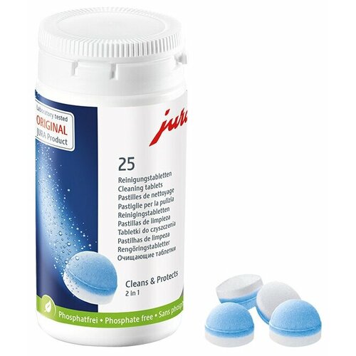 Средство для очистки кофемашины Jura 24190 таблетки 25шт для чистки гидросистемы очиститель кофейных масел жира 62535 9990₽