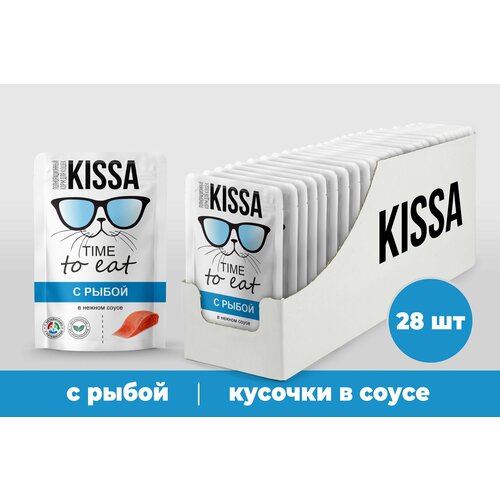 Корм консервированный полнорационный для кошек с Рыбой в соусе ТМ Kissa, 28 шт*75 гр
