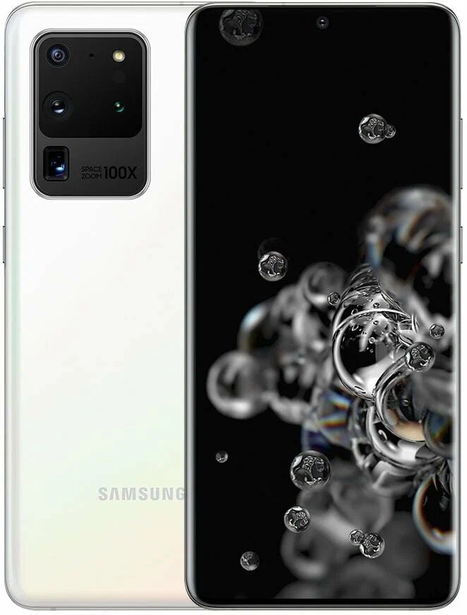 Смартфон Samsung Galaxy S20 Ultra, экран 6.9", 12/256 Гб, белый