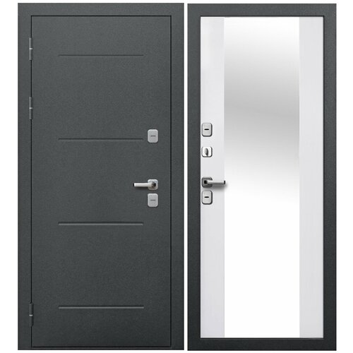 Входная дверь с Терморазрывом Ferroni 11 см ISOTERMA Серебро Зеркало (860мм) левая