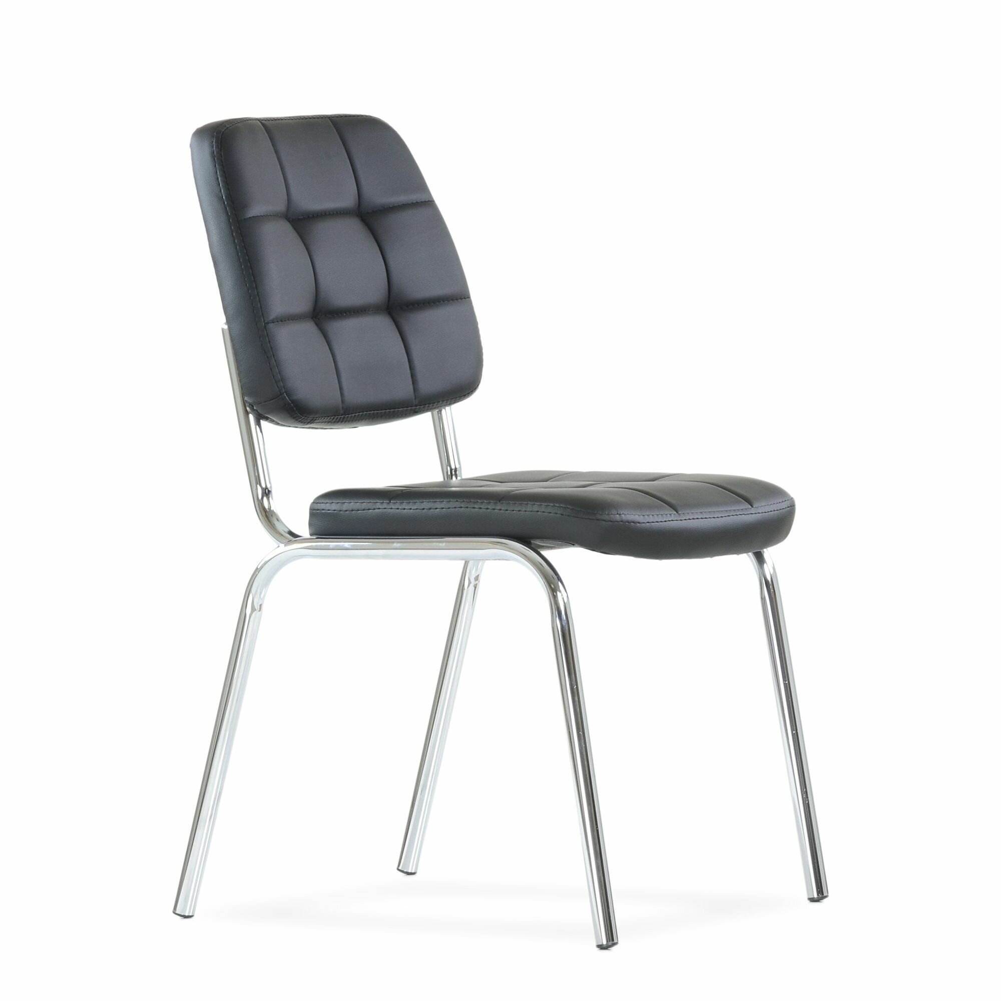 Стул S-5 STOOL MARKET черный экокожа металл мягкое сиденье без подлокотников