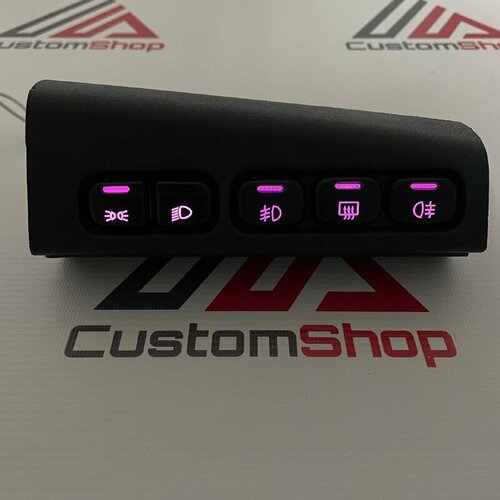 фото Комплект кнопок пересвета салона ваз 2113 / 2114 / 2115 розовый - розовый 5 шт customshop
