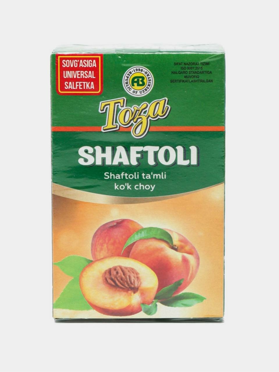 Зелёный чай с ароматом персика, Toza, 80 гр