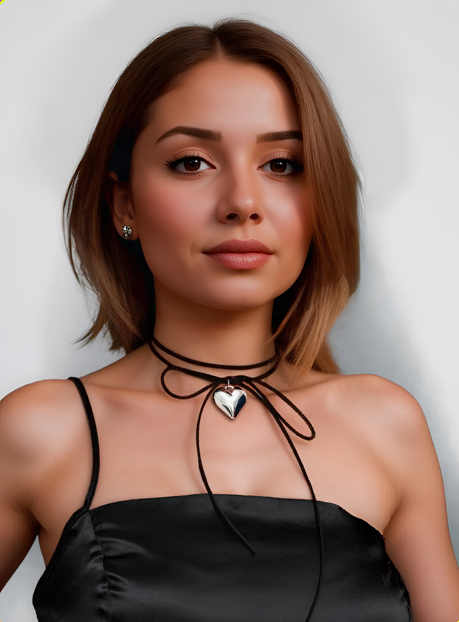 Колье, длина 17 см, серебристый