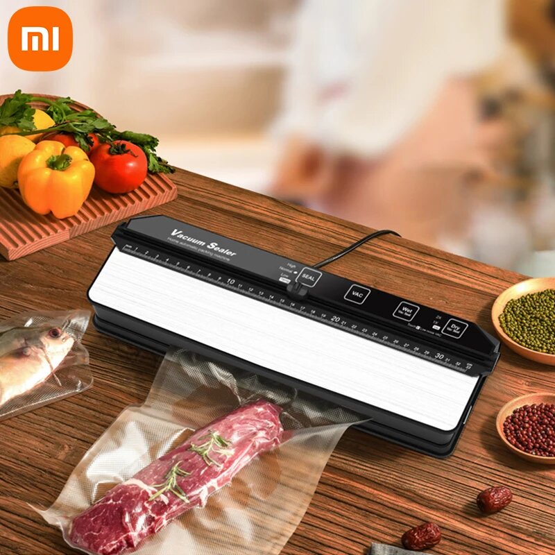 Картинки Xiaomi вакуумный упаковщик для продуктов, Серебристый серый, Вилка европейского стандарта