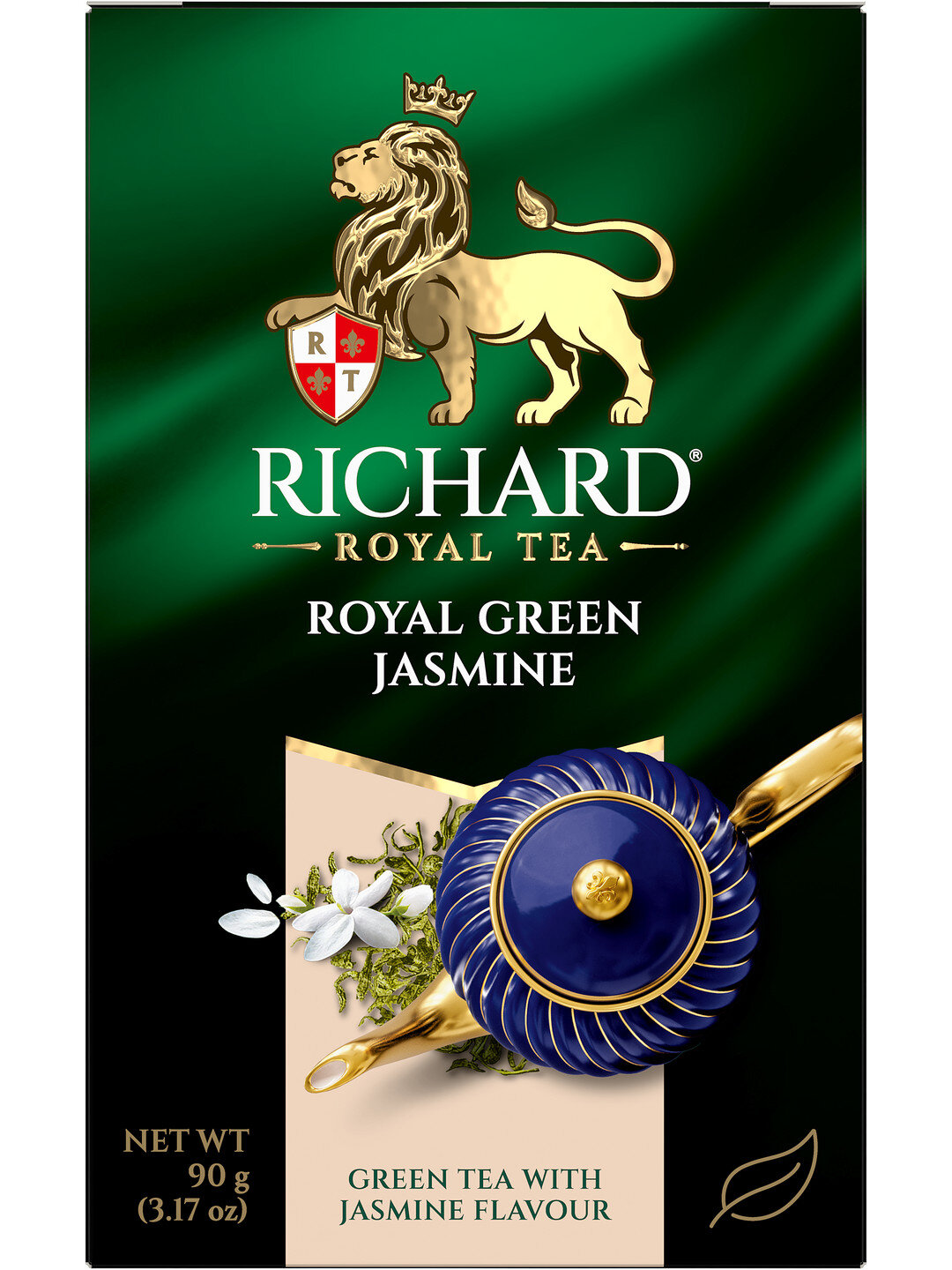 Чай королевский RICHARD c араматом ROYAL GREEN JASMINE, 90 грамм, листовый ч