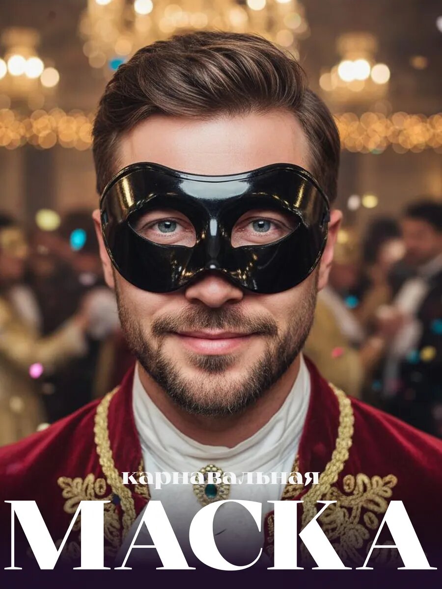 Маска карнавальная мужская женская на вечеринку Хэллоуин.