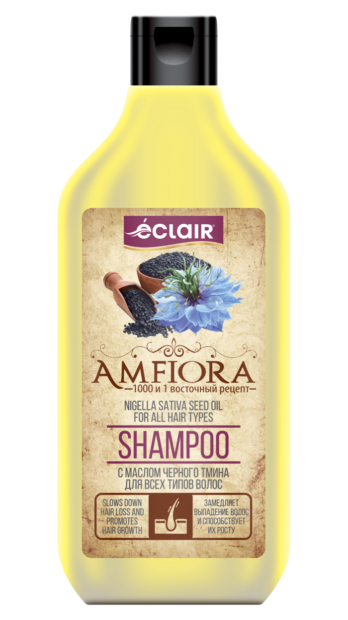 Шампунь Для всех типов волос Eclair "Amfiora", с маслом черного тмина 500мл