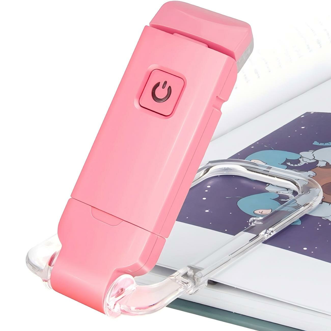 Фонарик для чтения книг, с зажимом для струбцины, USB-питание, светодиодный, розовый
