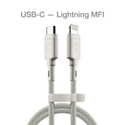 Кабель COMMO Range Cable USB-C — Lightning MFI, 1.2 м, Light Gray