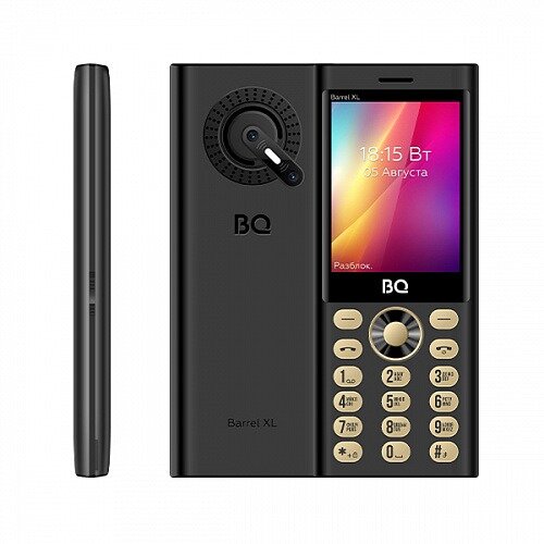 Телефон BQ 2832 Barrel XL, 3 SIM, черный/золотой