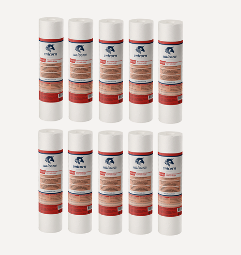 Изображение товара Картридж PS10 HOT механической очистки горячей воды 10 Slim Line 5 мкм (вспененный полипропилен) - 10 шт