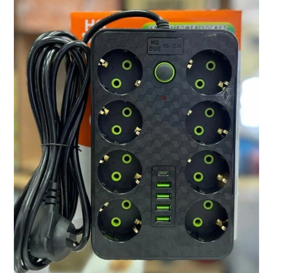 Сетевой фильтр с 8 розетками 4 USB +1 Type-C / Многофункциональный удлинитель с предохранителем/Удлинитель сетевой — фото 5