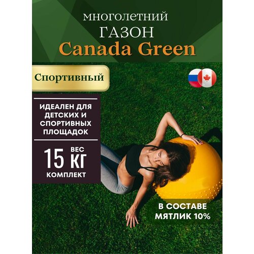 Газонная трава семена спортивный 15 кг Канада Грин Sport на 3-3,5 сотки. газонная трава карликовая 300 гр