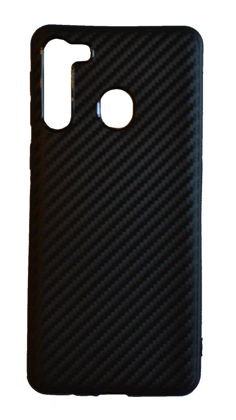 Чехол для Samsung Galaxy A21, карбон TPU, черный