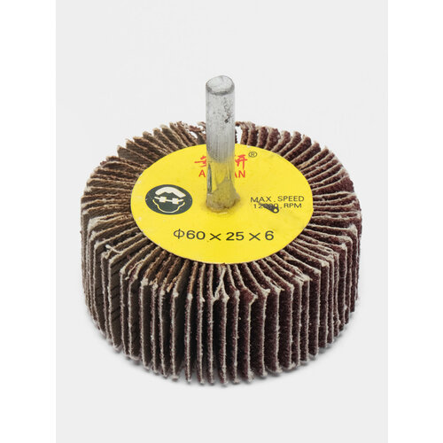 Круг лепестковый веерный торцевой для дрели шуруповерта диаметр хвостовика 6 мм Вид 30x25mm P80 499₽