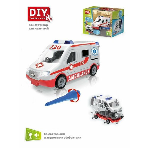 конструктор машина vip travel свет звук diy toy 1368 Конструктор Машина Скорая помощь (свет, звук) DIY Toy 1374