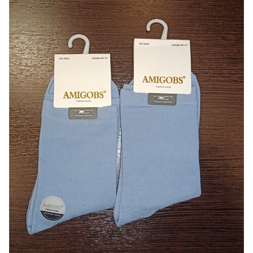 Носки Amigobs, 2 пары, размер 36-41, голубой носки amigobs 80 den 3 пары размер 36 41 черный