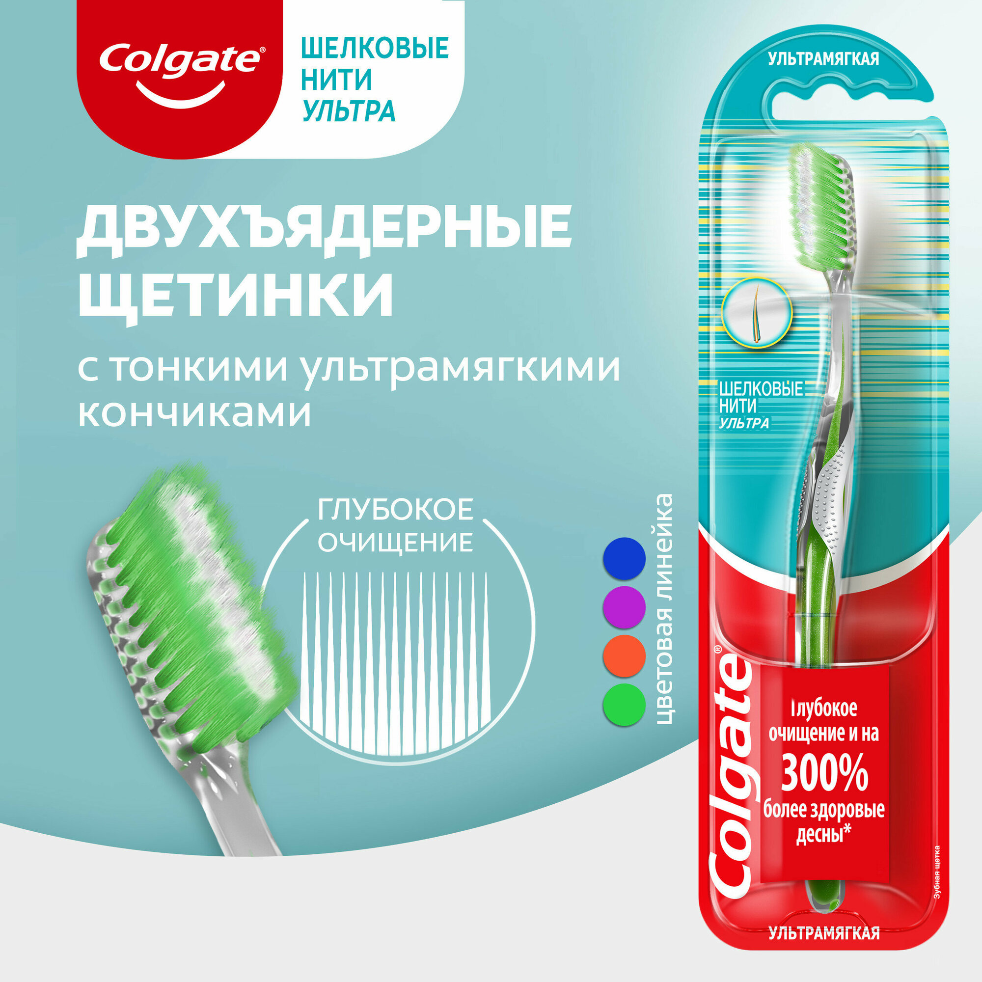 Зубная щетка Colgate Шелковые нити Ультра, ультра мягкая