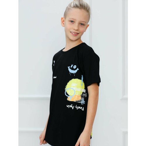 фото Футболка , размер 158, черный superkinder