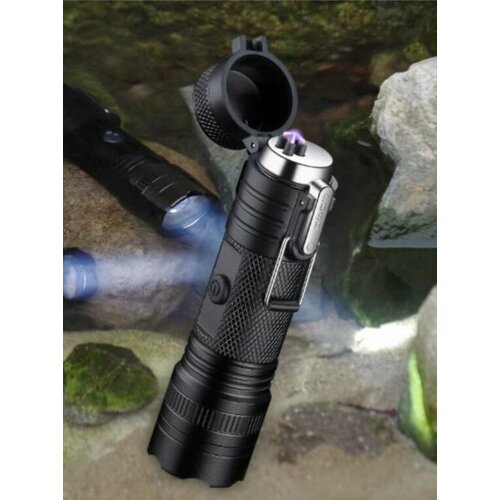 фото Фонарик lighter с электронной зажигалкой
