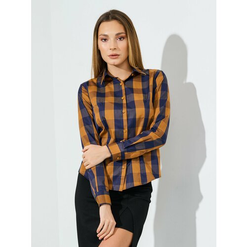 фото Рубашка bawer, размер xxl, синий, оранжевый